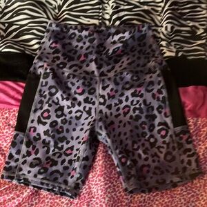 Cheetah print purple jogger shorts